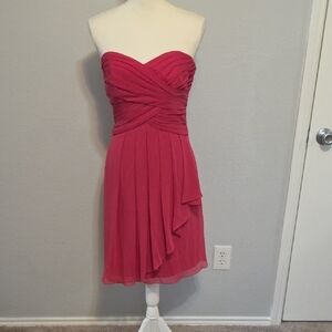 David's Bridal Pink Strapless Sweetheart Sheath Dress